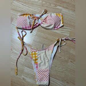 Shein Colorful Checkered Bikini Set